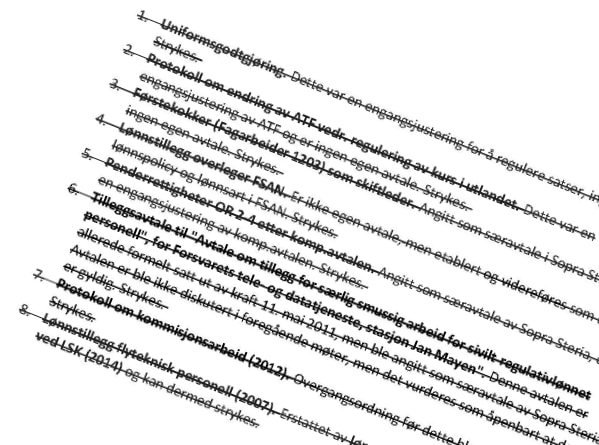 Rydding og forenkling av avtaleverket – fjerner 20 «særavtaler»