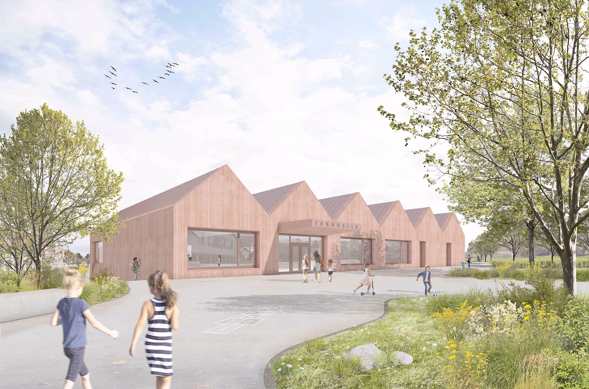 Planungsleistung Ersatzneubau Schulturnhalle Limburgschule Weilheim an der Teck durch einen Architekten und Bausachverständiger Stuttgart und Umgebung