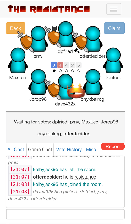 Screenshot of gameplay of original webpage.