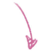 A hand-drawn scroll down arrow button
