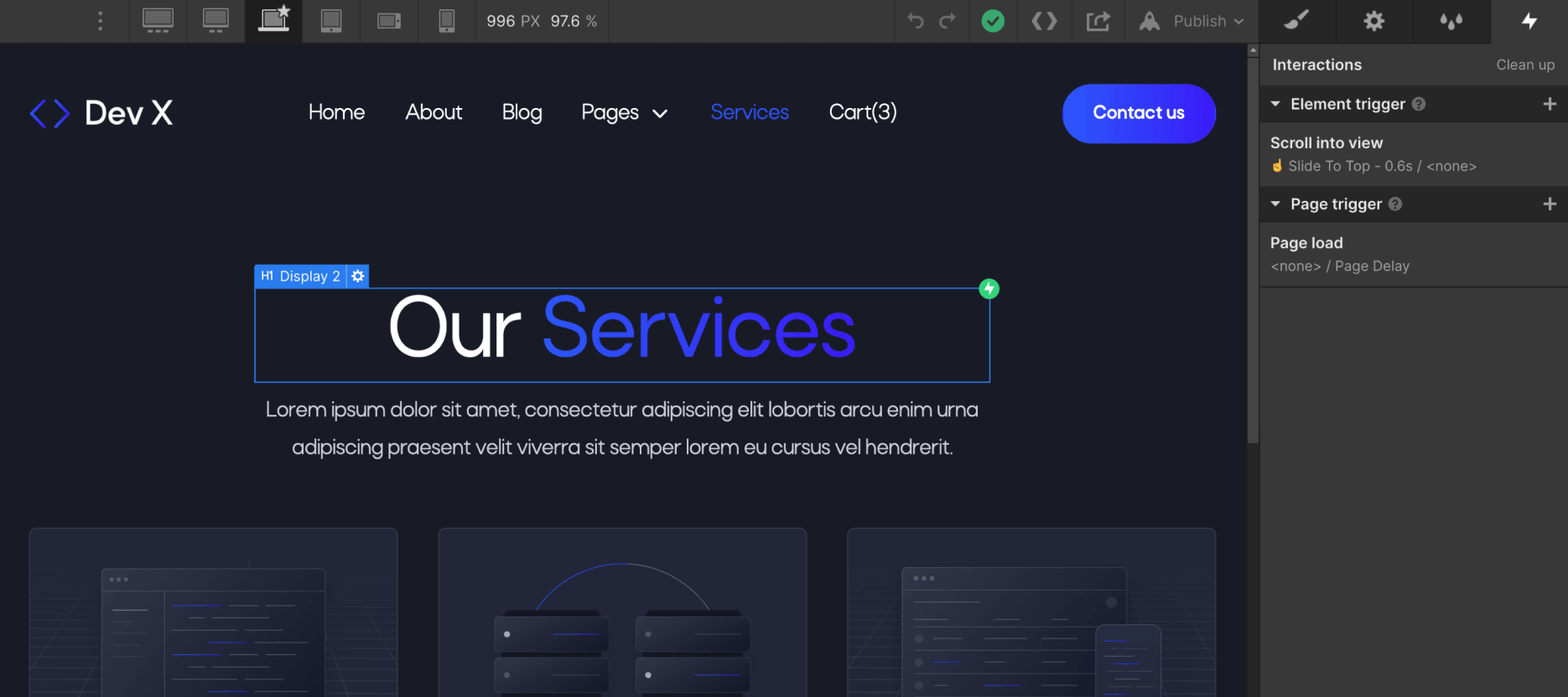 Animations - Dev X Webflow Template