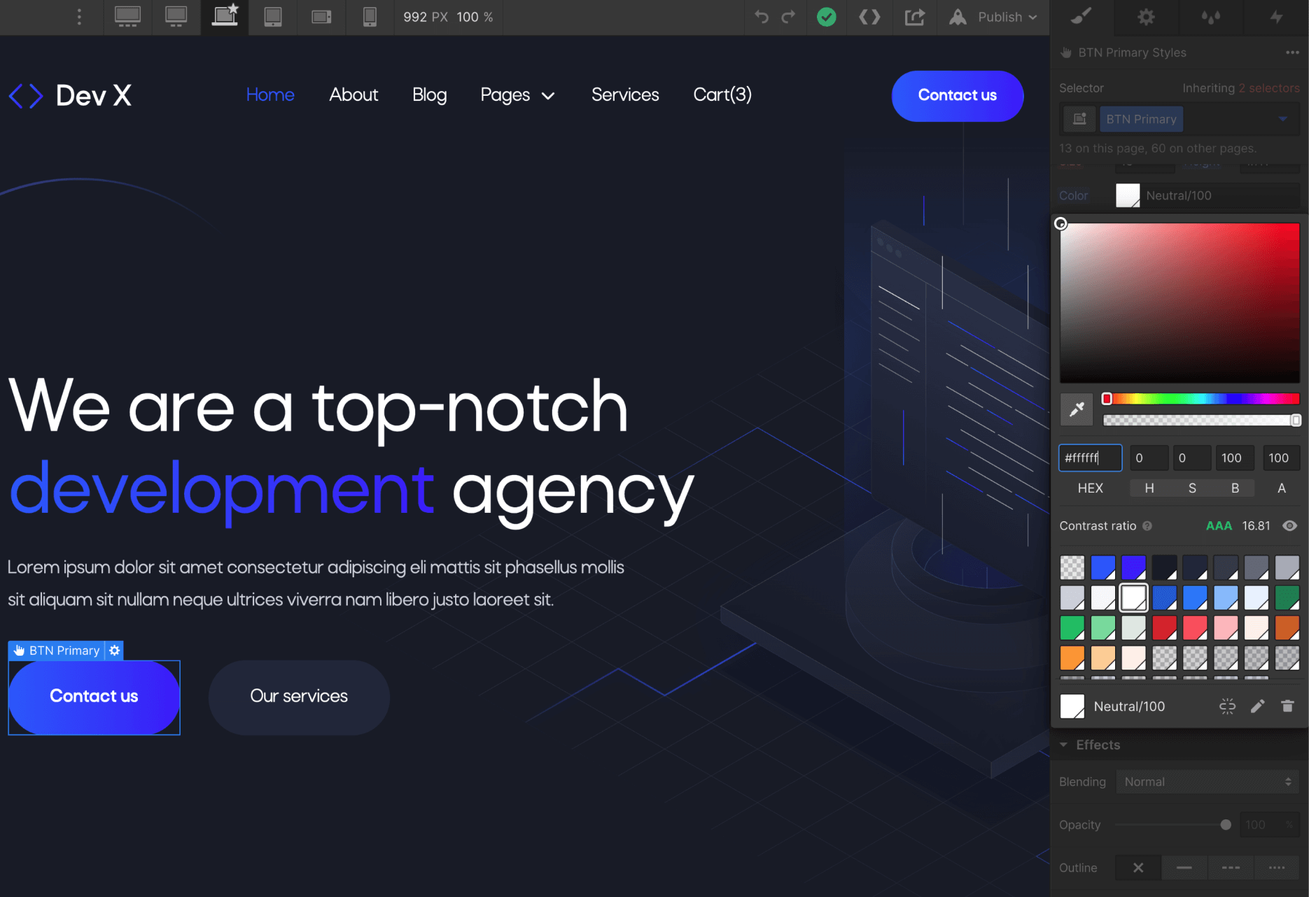 Colors - Dev X Webflow Template