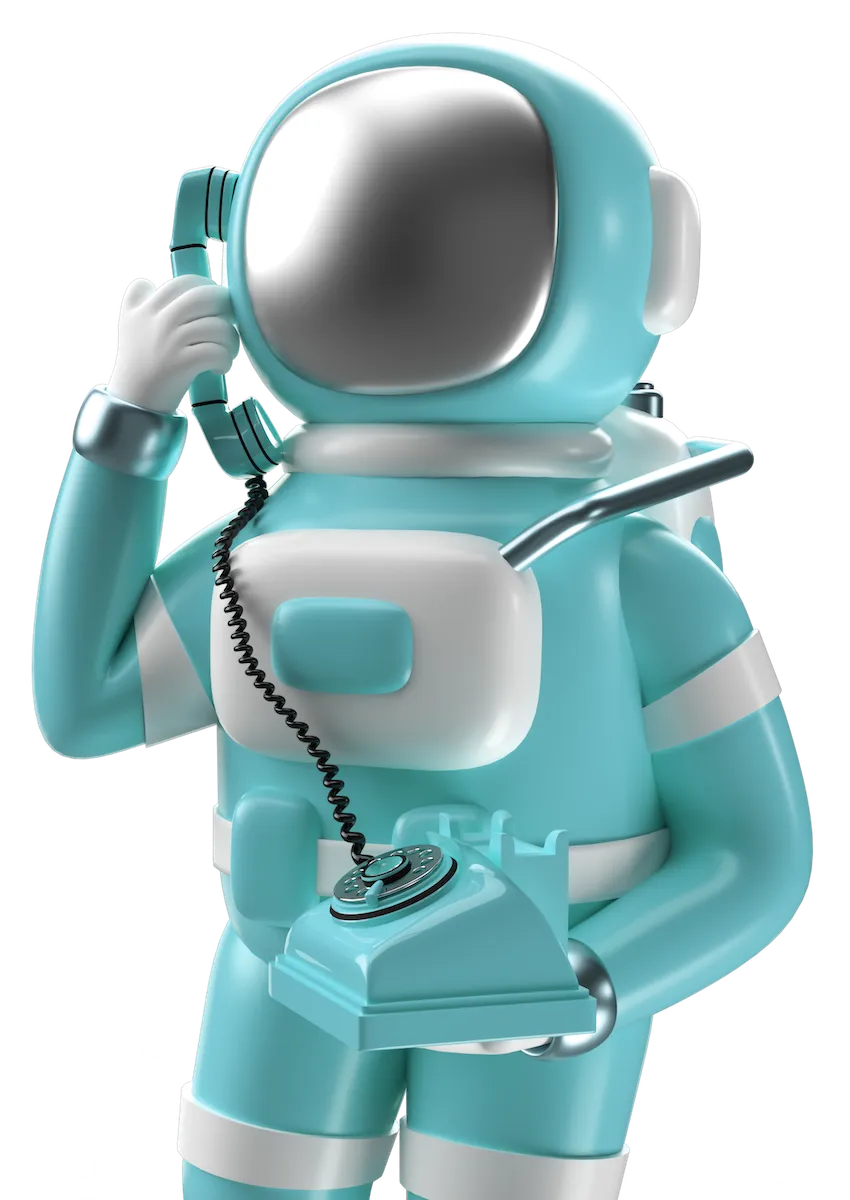 SimpleLab astronaut on a call