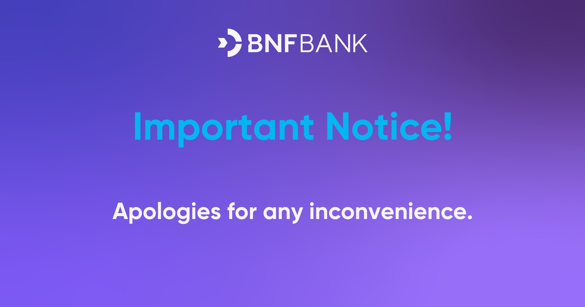 eBNF Services Interruption