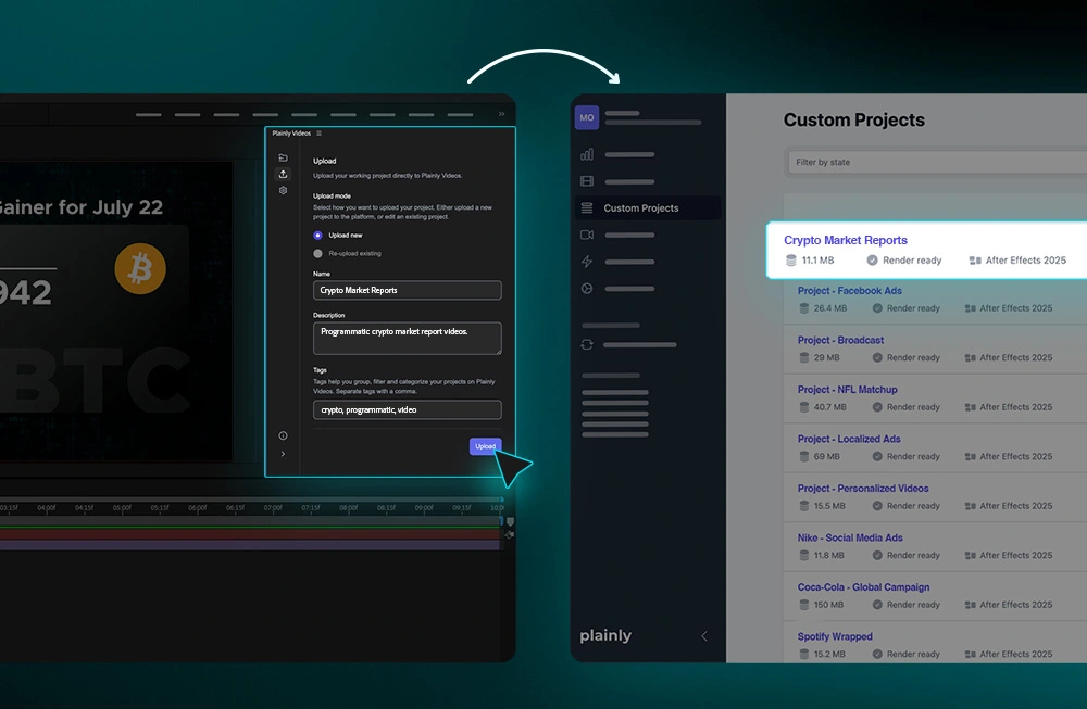Create Template with programmatic video editing