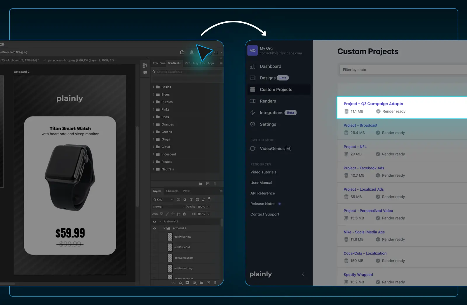 Create a template in photoshop for image automation