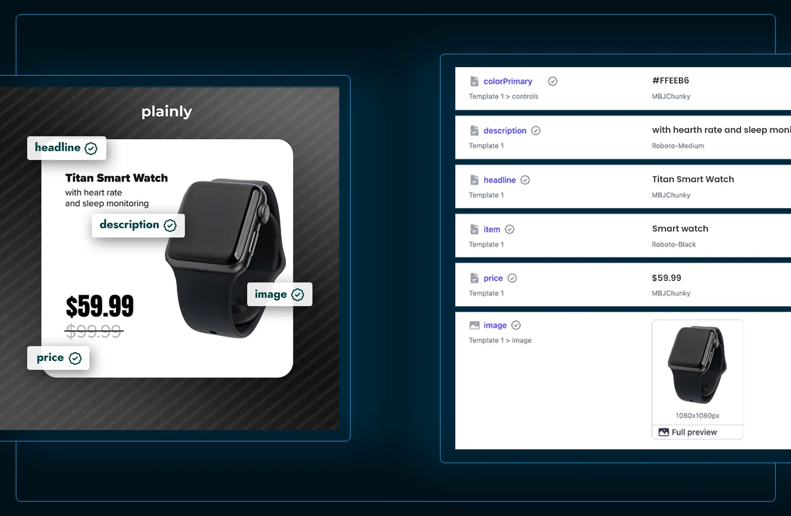 Mark the dynamic elements for image automation