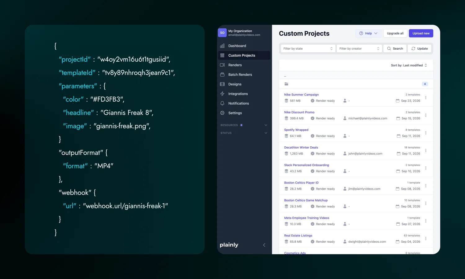 API & web app
