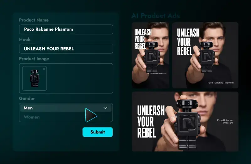ai product ads with plainly