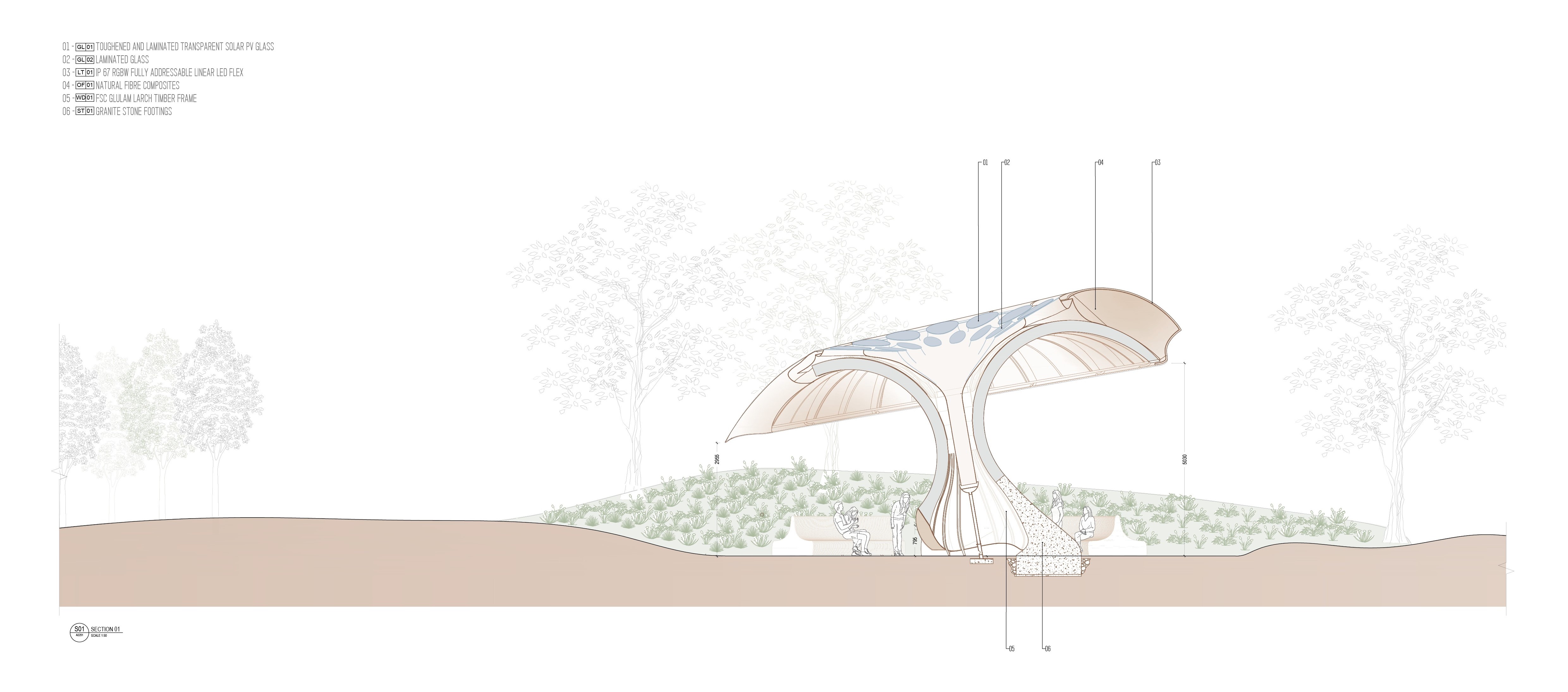 The Carbon Pavilion Section Detail