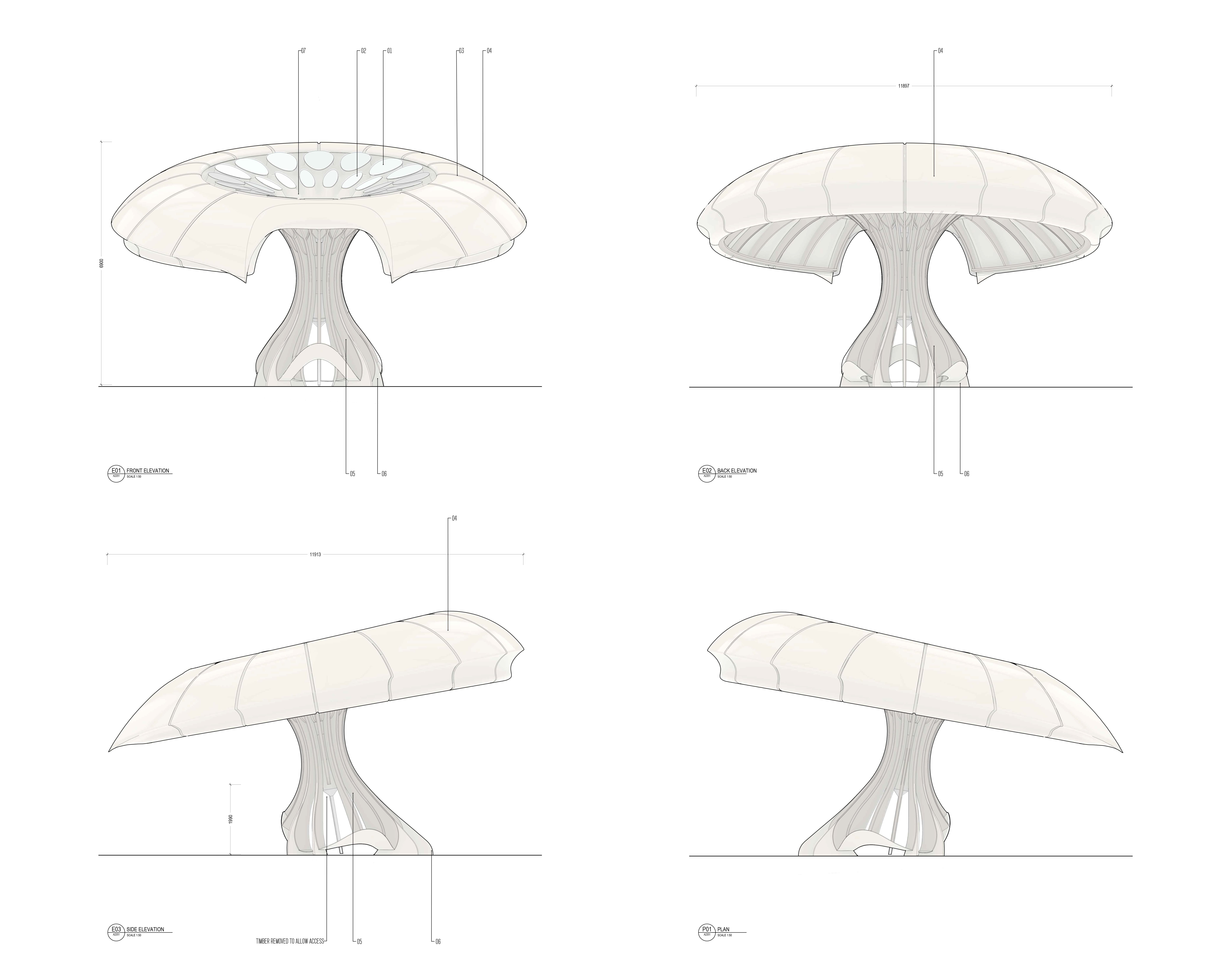 The Carbon Pavilion Elevations