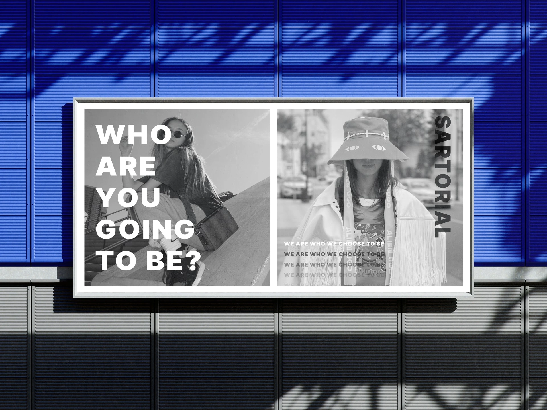 A billboard displaying an advert for a clothing company