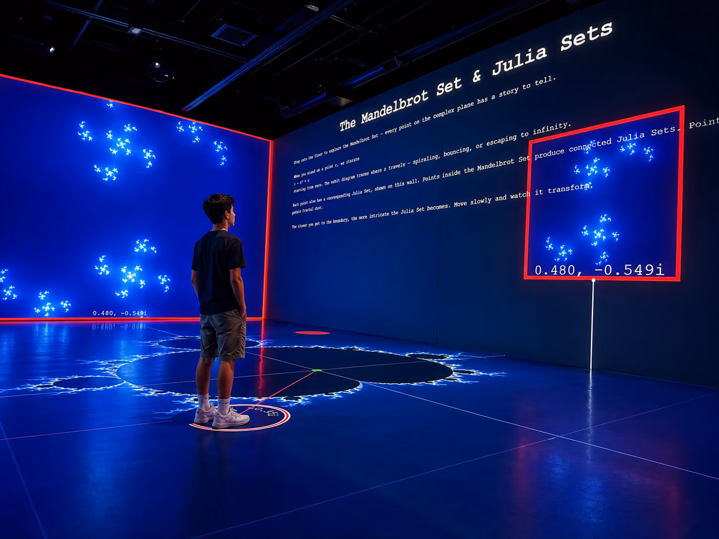 The Mandelbrot Set experience of the Fractals exhibit