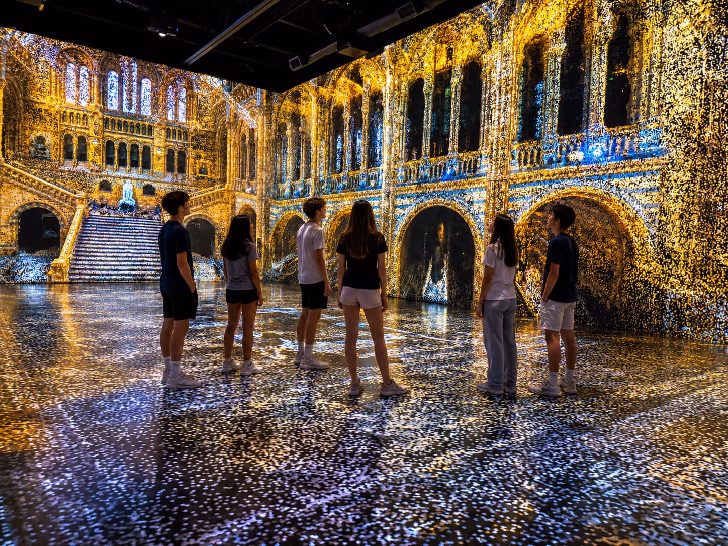 People enjoying the Interactive point cloud educational experience.