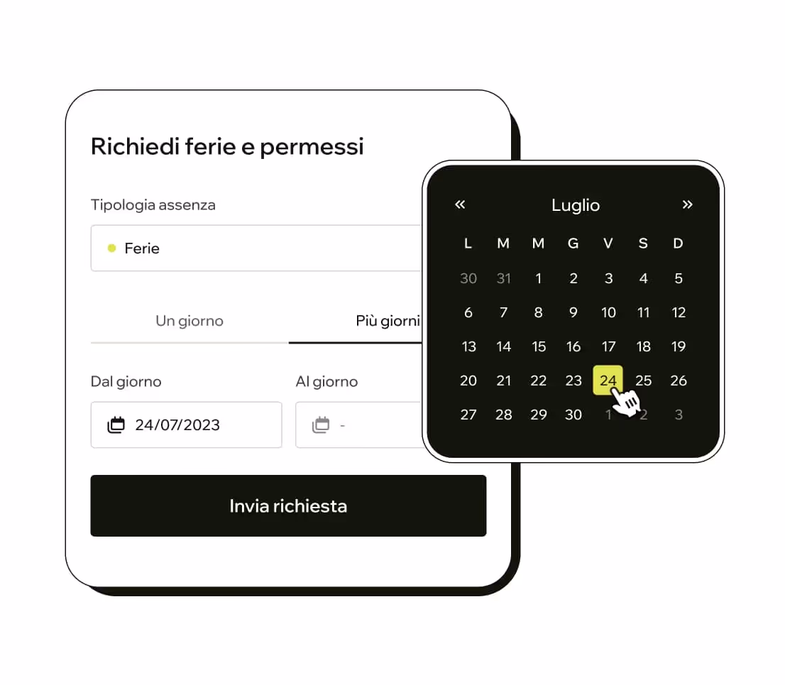 gestionale ferie esempio richiesta