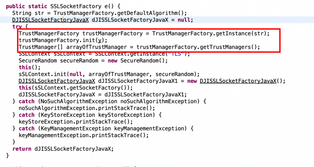 Certificate pinning implementation