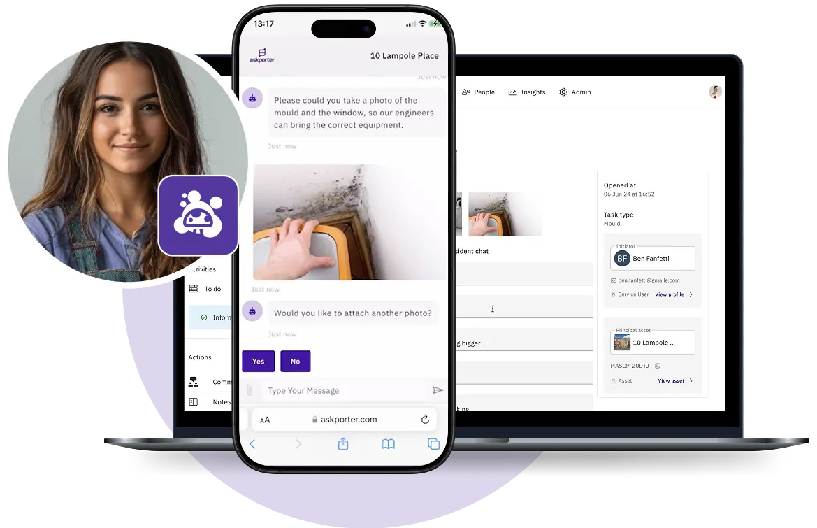 askporter's AI-powered platform module for mould compliance