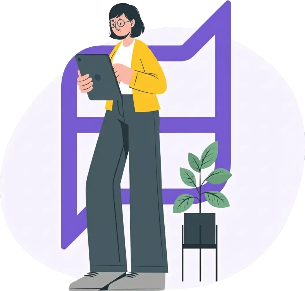 A manager using a tablet to manage their daily tasks