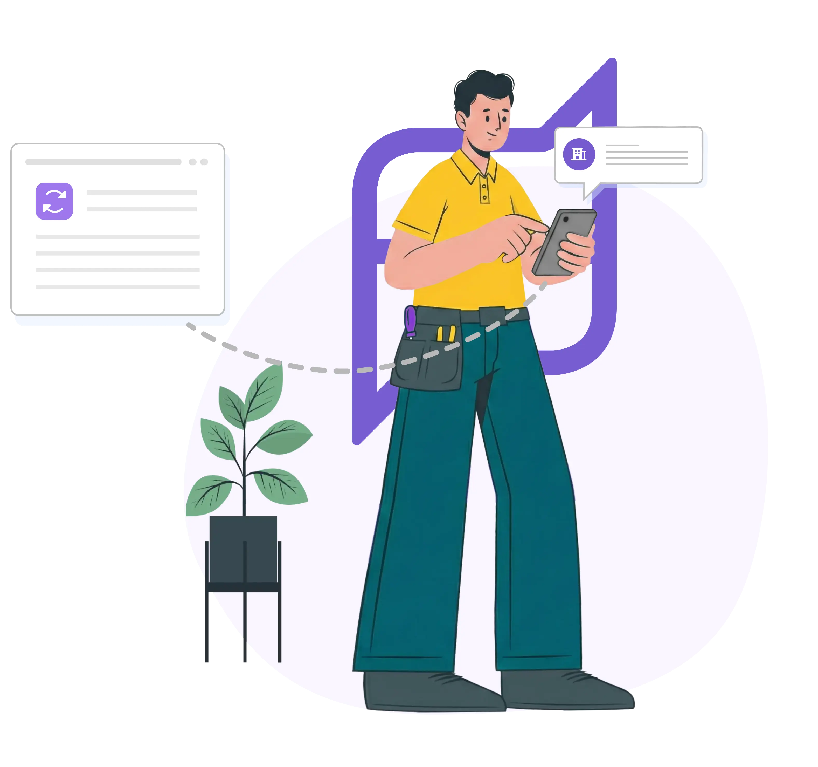 Field operative receiving job updates and notifications on mobile device
