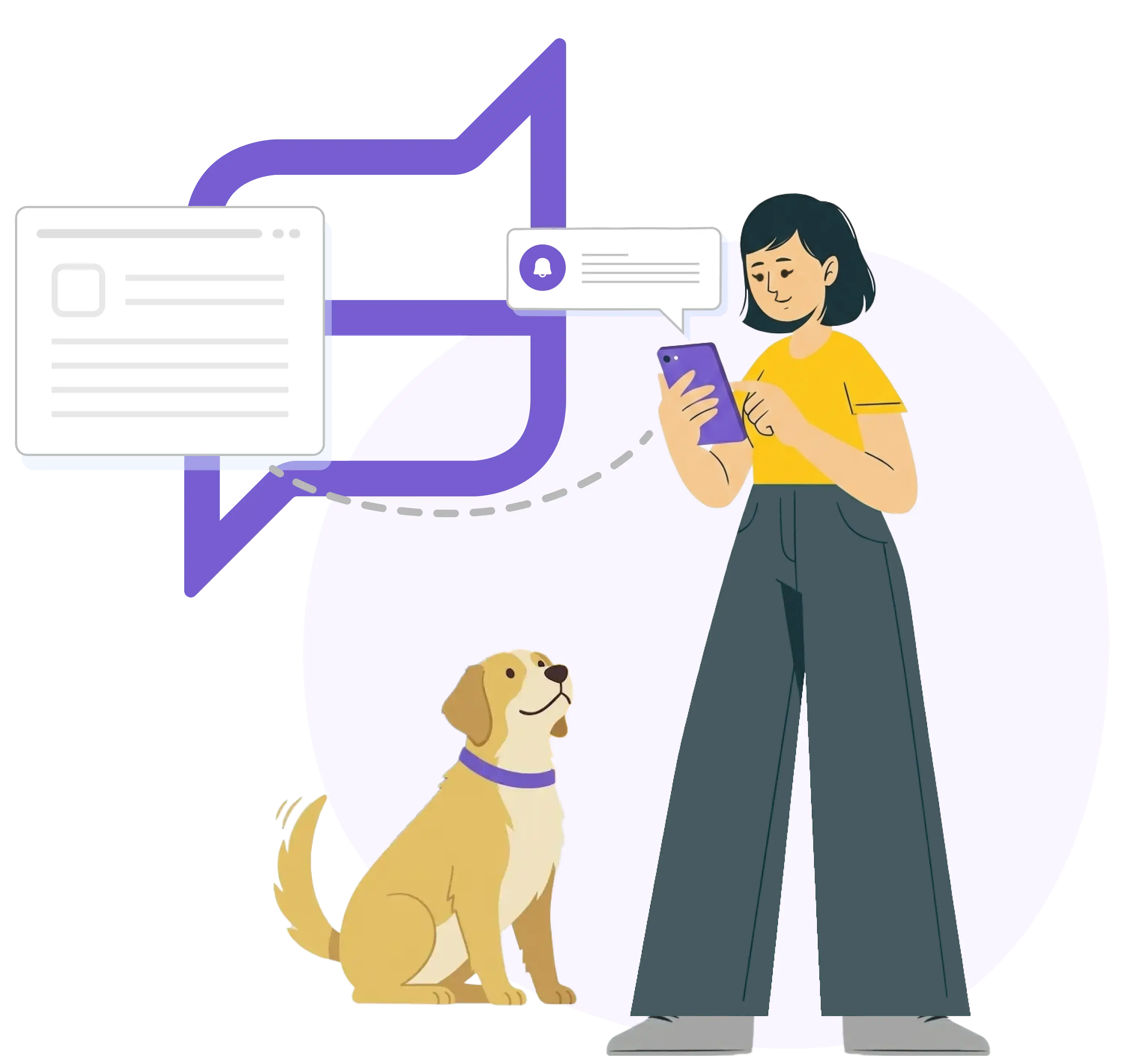 Customer receiving automated confirmation message on their phone after reporting an issue