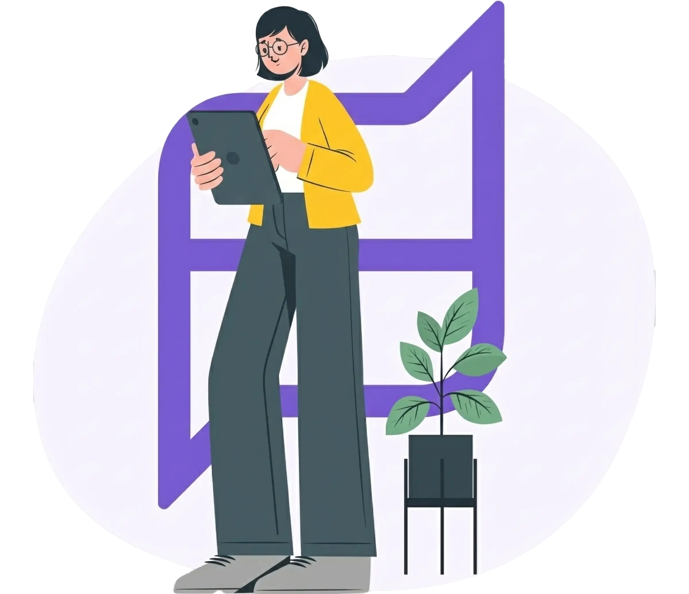 A manager using a tablet to manage their daily tasks