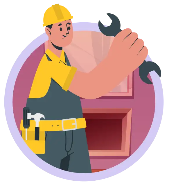 An engineer holding a wrench