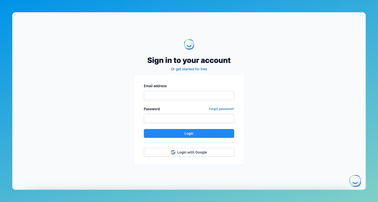 the sign-in page of LiveChatAI dashboard for creating an AI chatbot