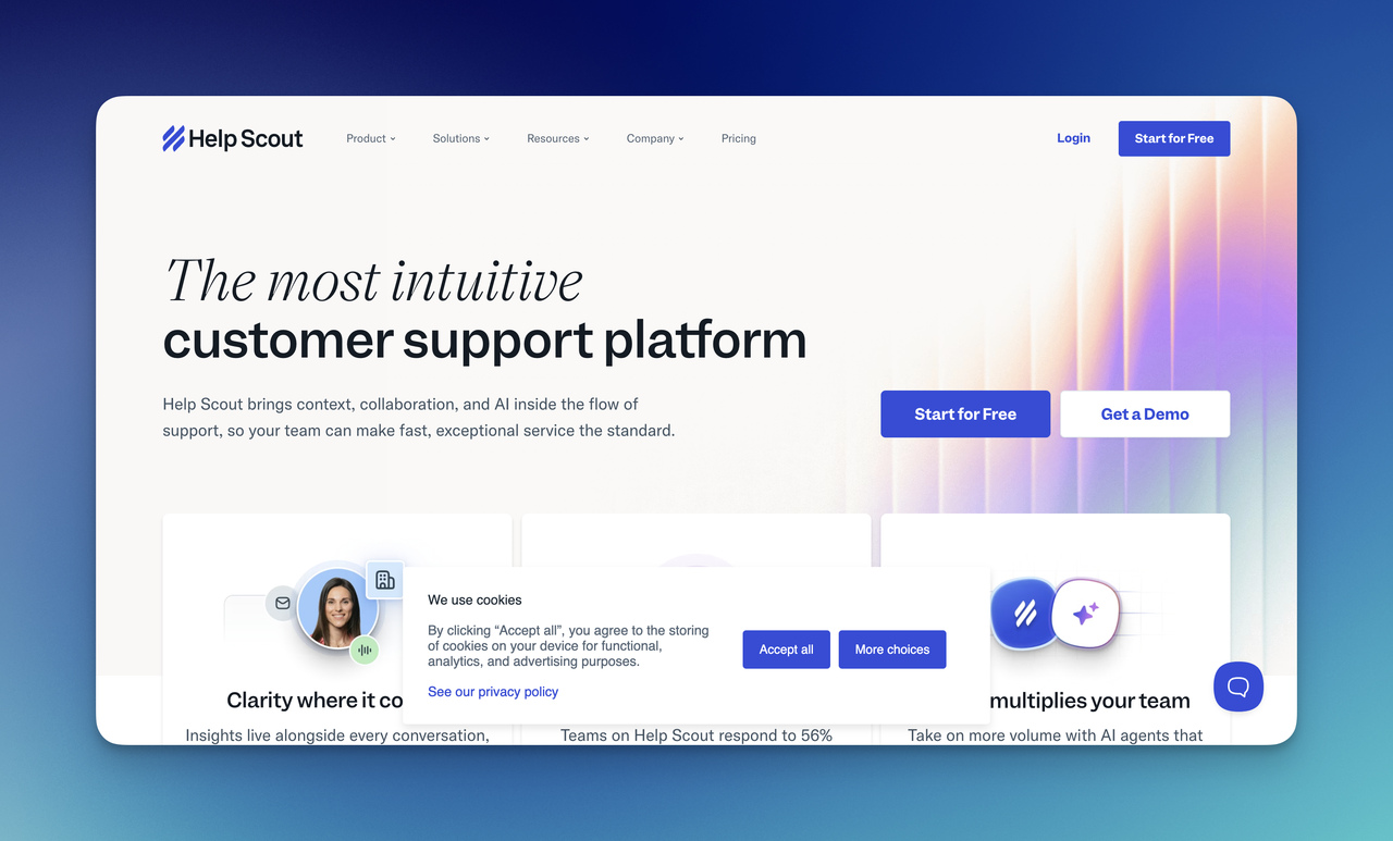Help Scout customer support platform with shared inbox and help center tools