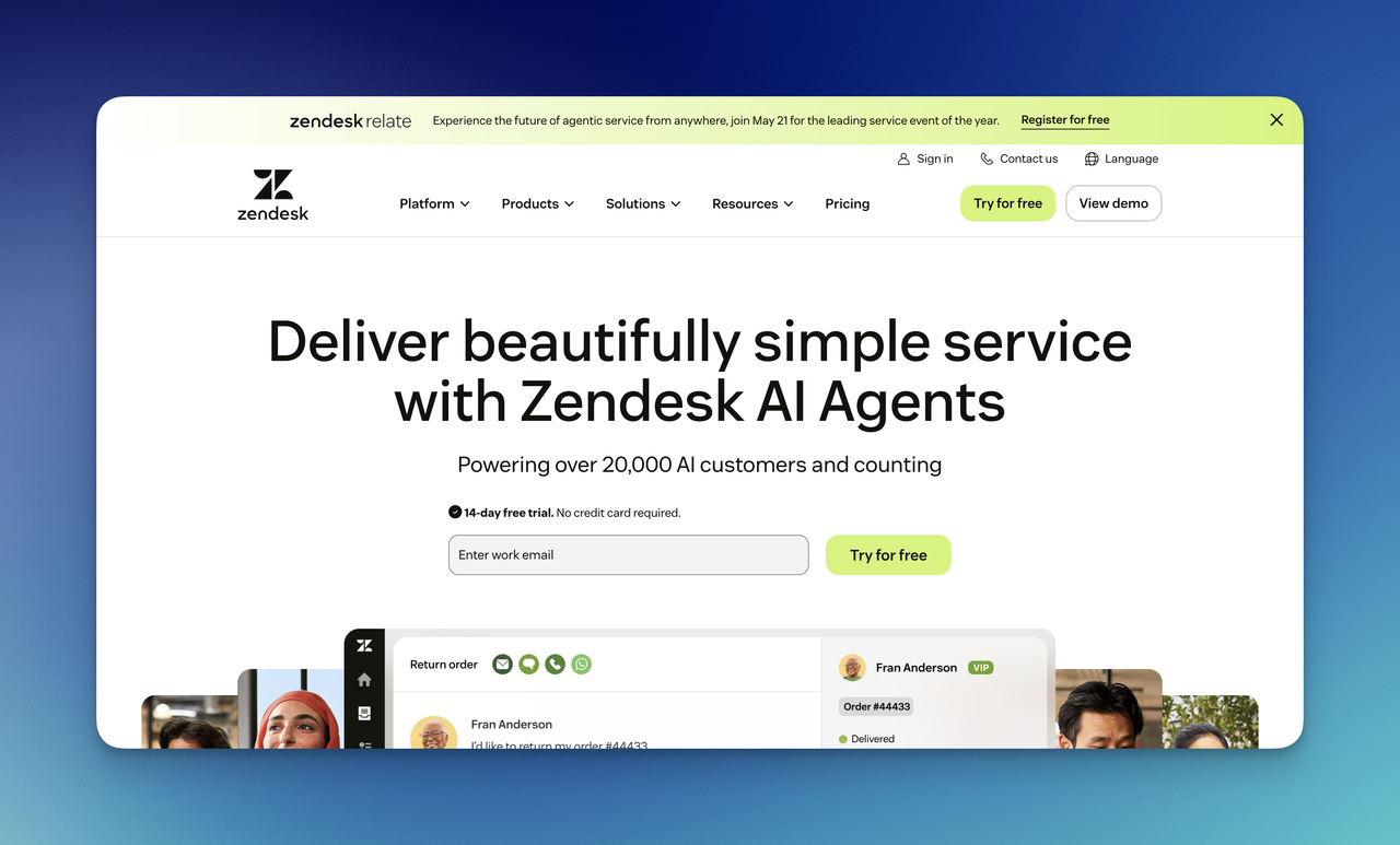 Zendesk customer service software for ticketing, AI support, and omnichannel workflows