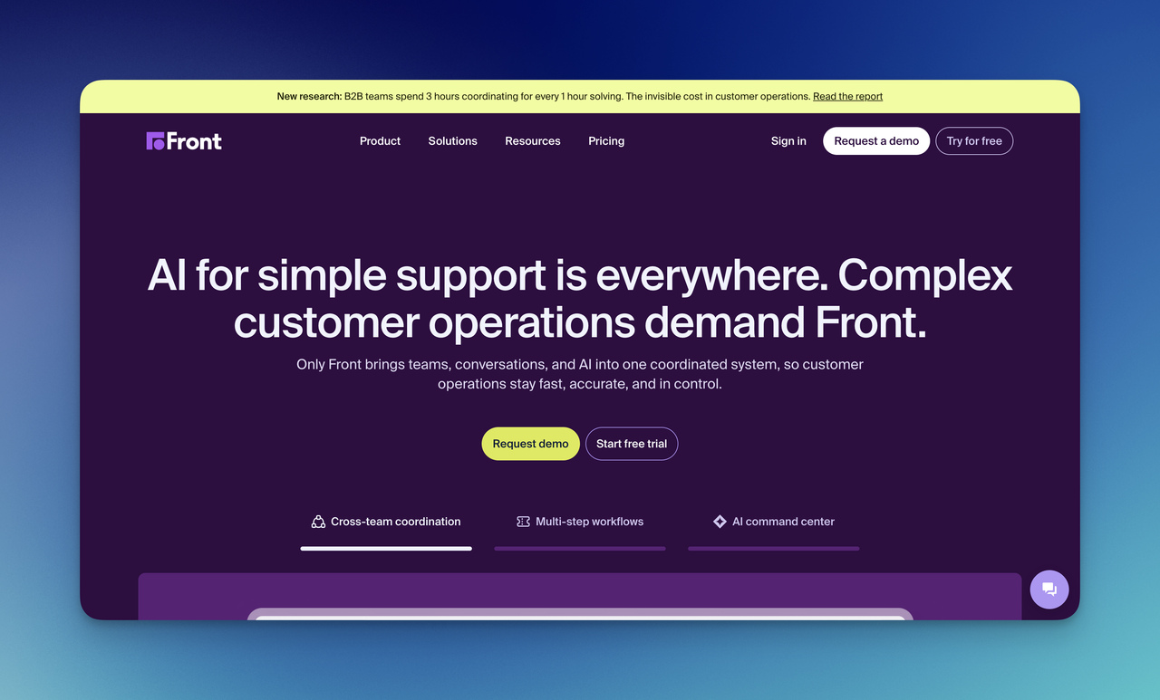 Front shared inbox platform for team collaboration and customer communication