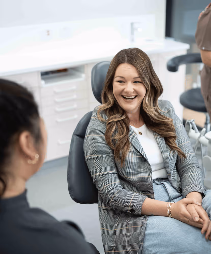 A patient at a doctor's appointment at the Smile Society clinic