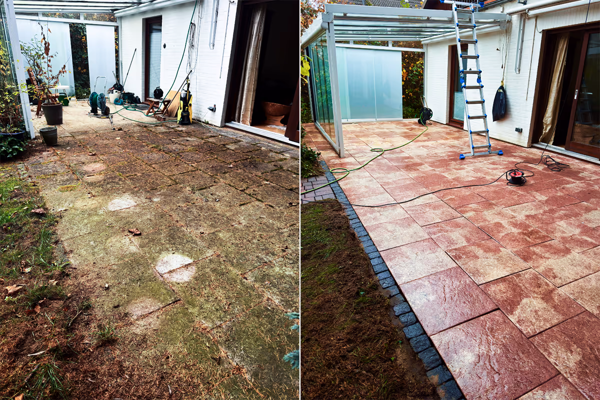 Terrasse + Glasfassade