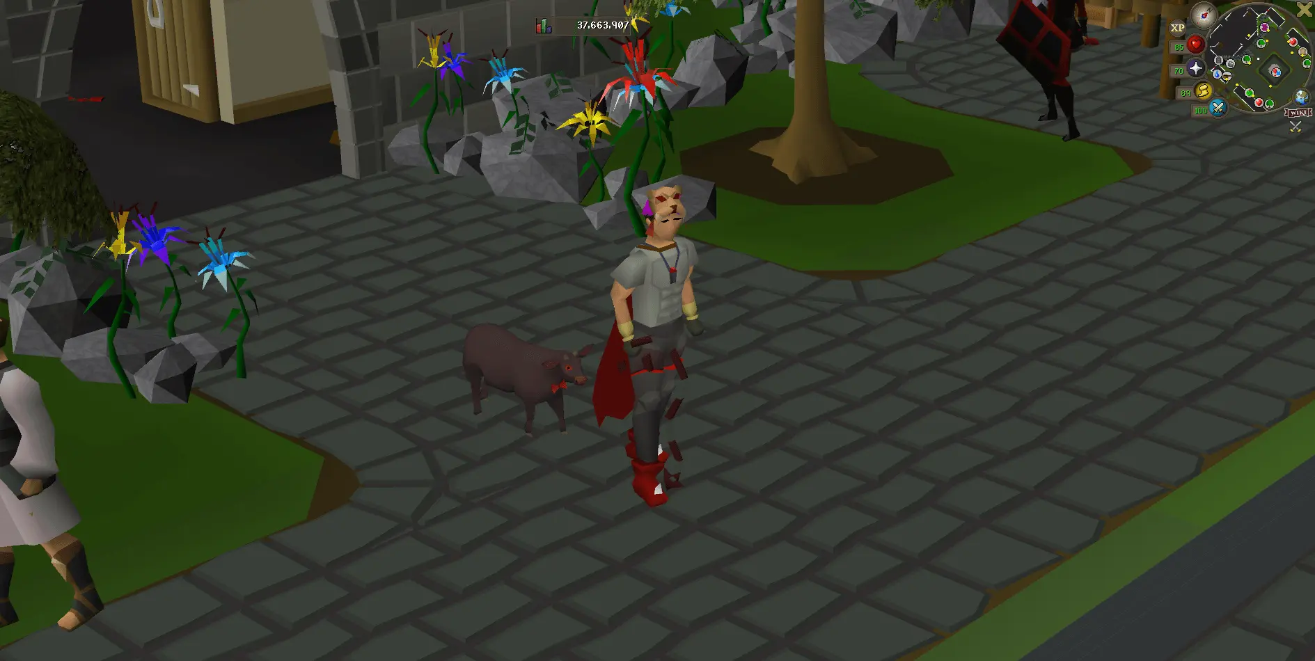 An image of Alex Deluzuriaga's Runescape character and cow