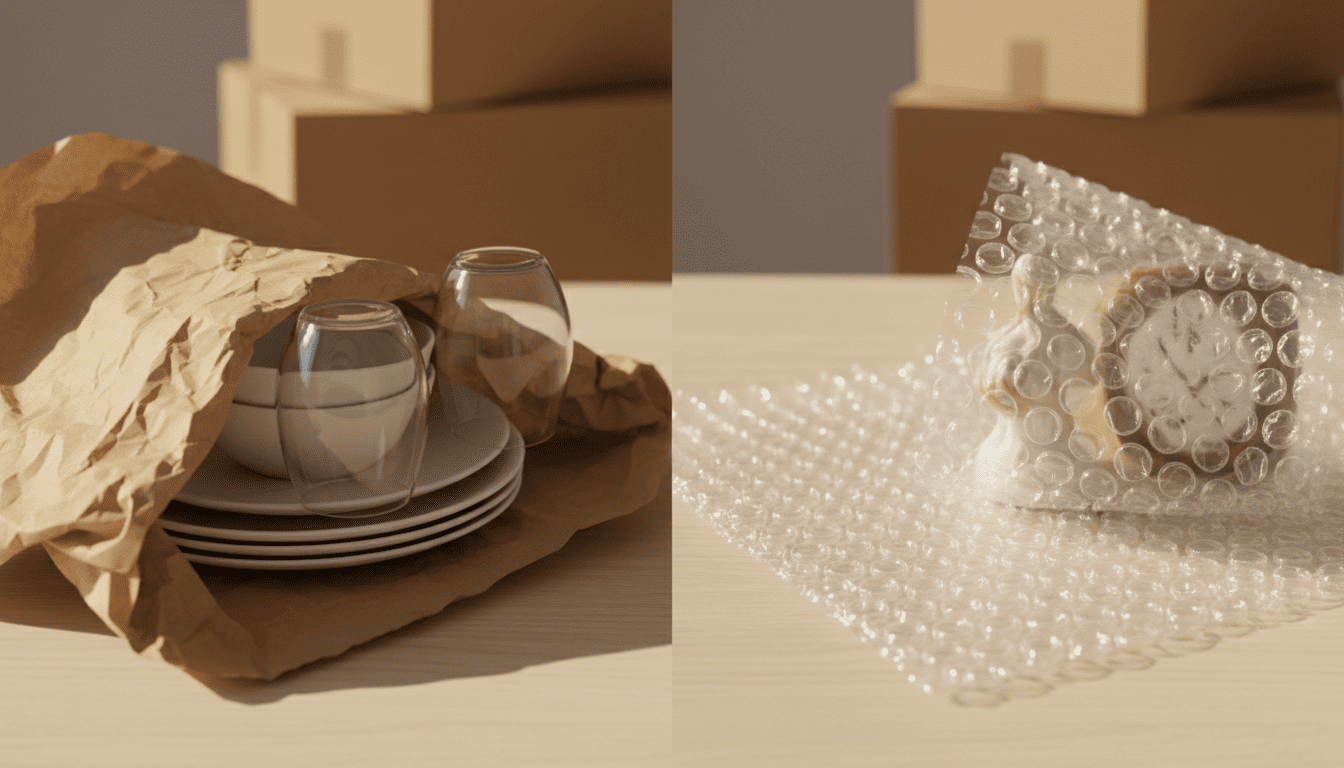 Packing Paper vs Bubble Wrap - Professional Movers Advice