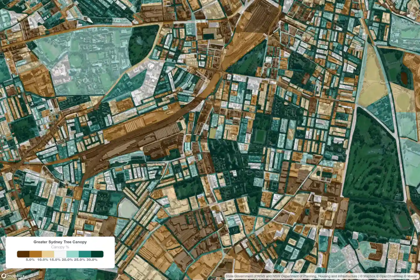 Tree canopy cover (%)