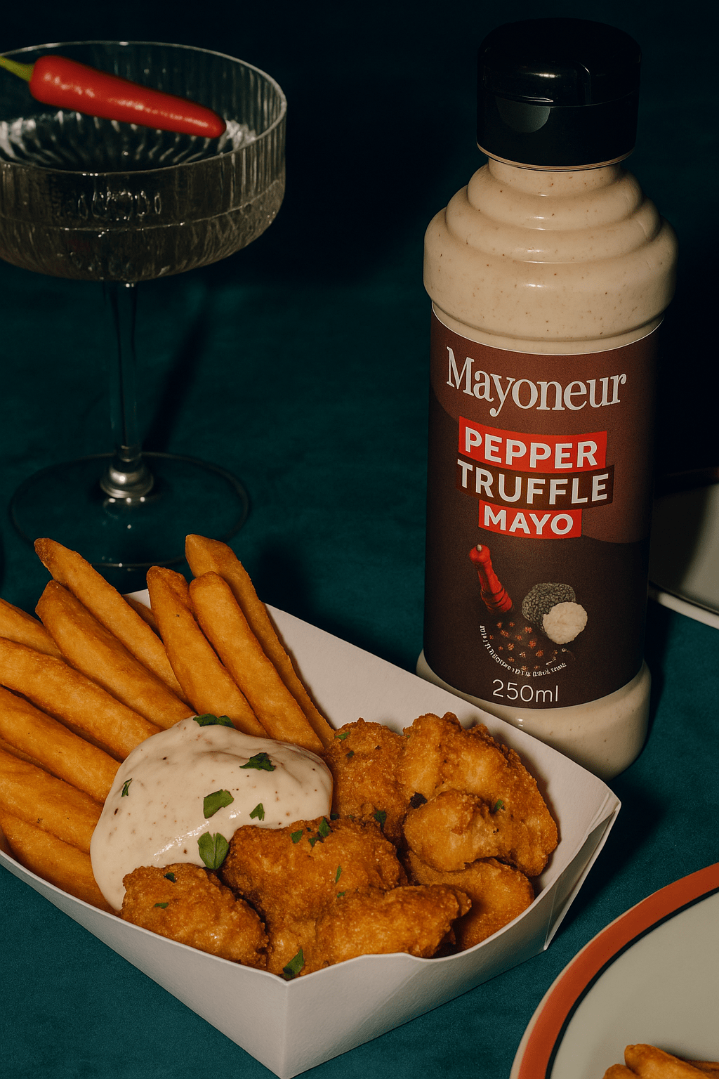 Snackbakje met friet & hot honey chicken