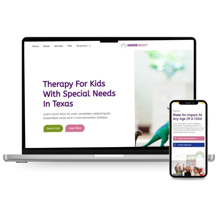 clean, colorful website template for therapists and counselors 