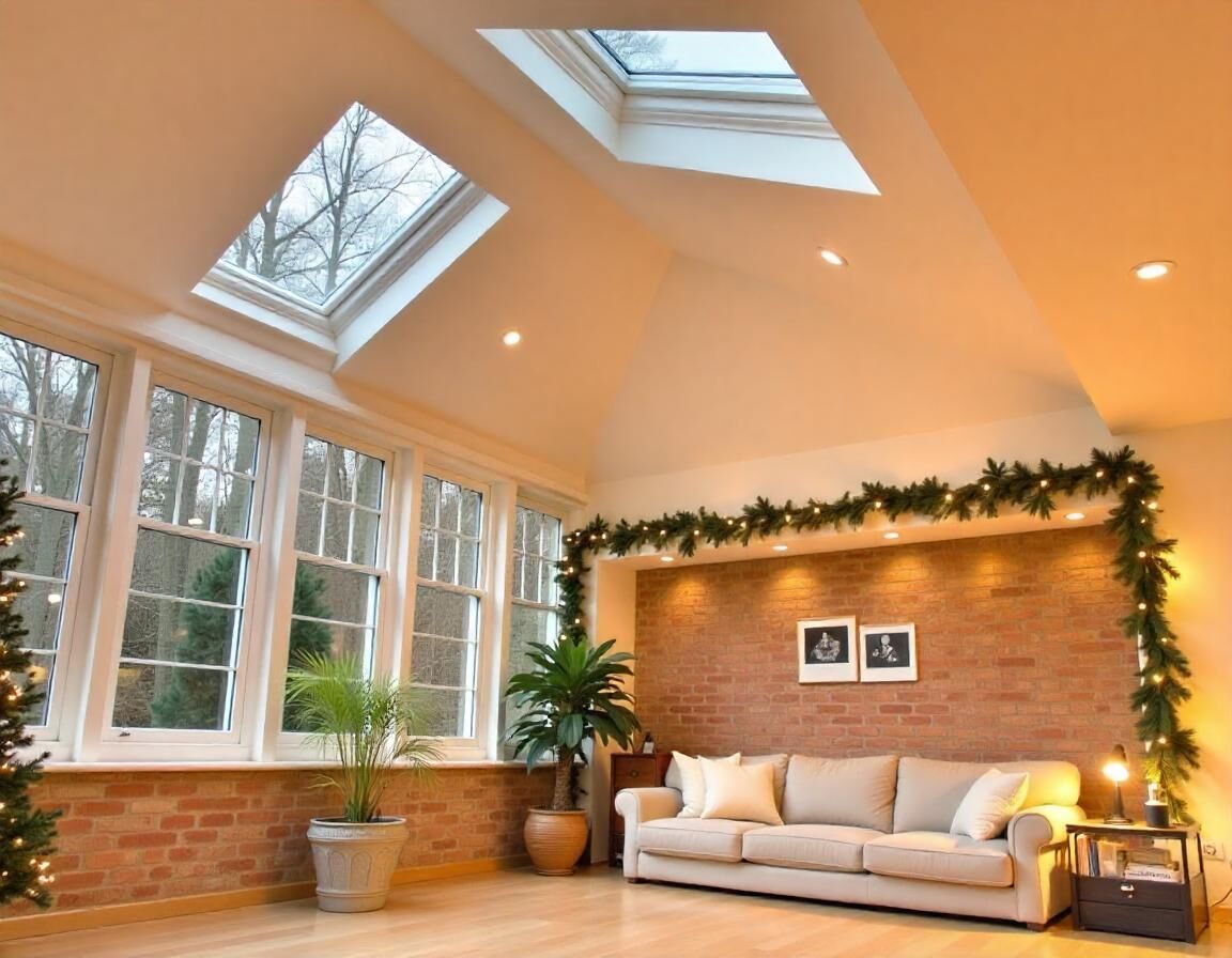 Christmas decorations in a conservatory