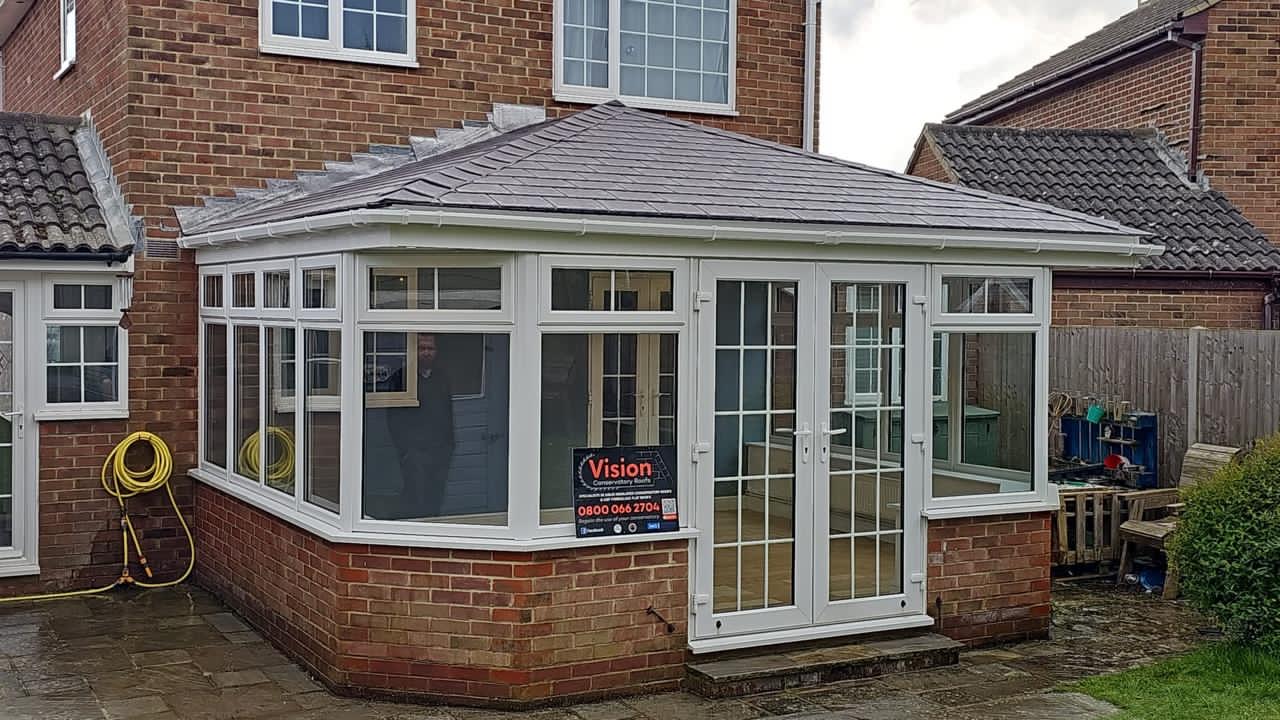 new tiled conservatory