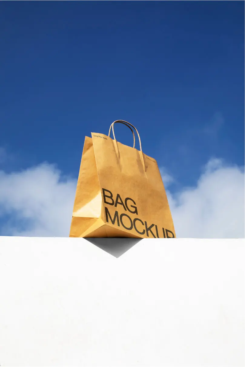 Sky bag mockup after editing