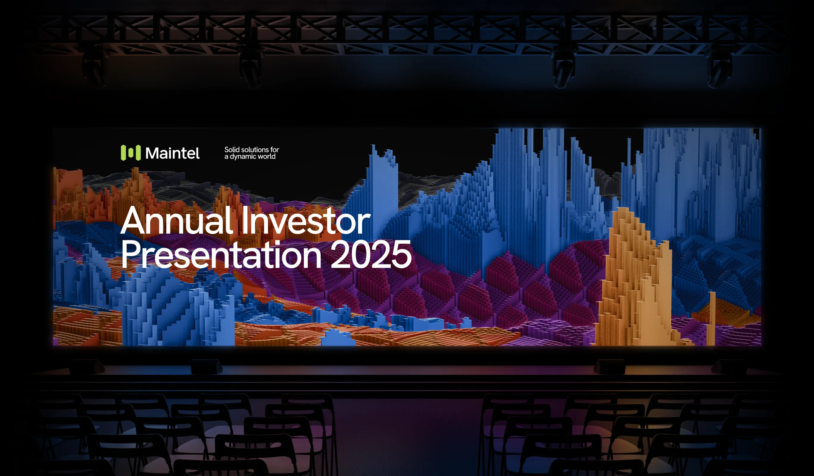 Presentation visual showing Maintel’s new brand in use
