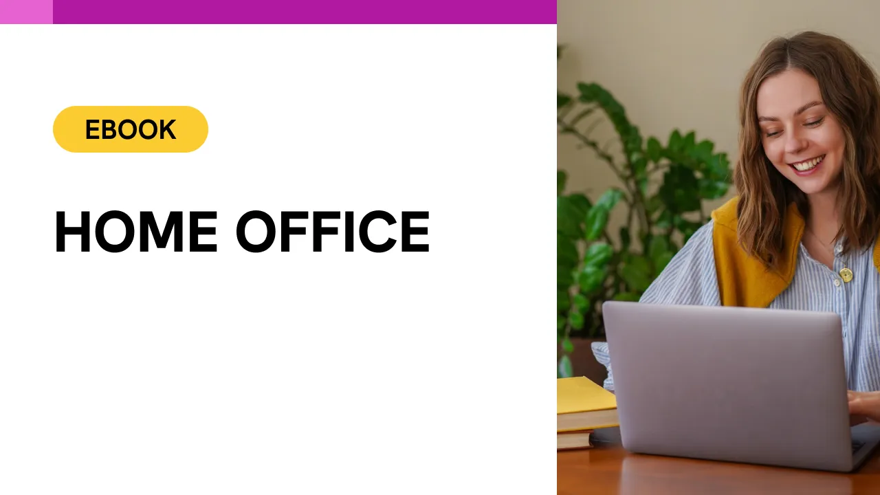 Capa do ebook com mulher sorrindo olhando o notebook