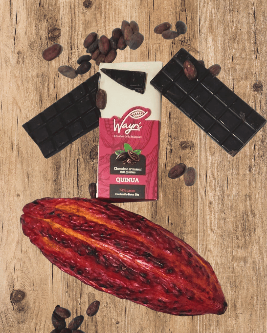 Ambachtelijke chocolade van Wayri met cacao en quinoa