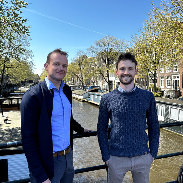 The founders of Enersee standing in a bridge next to each other