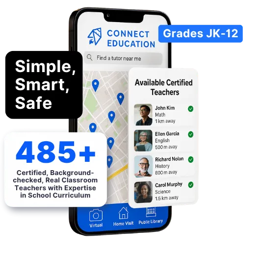 Connect Education Platform displaying 485+ teachers
