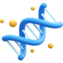 A blue double helix DNA strand symbolizing science subjects.