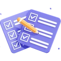Two test papers with checkmarks, symbolizing test preparation.