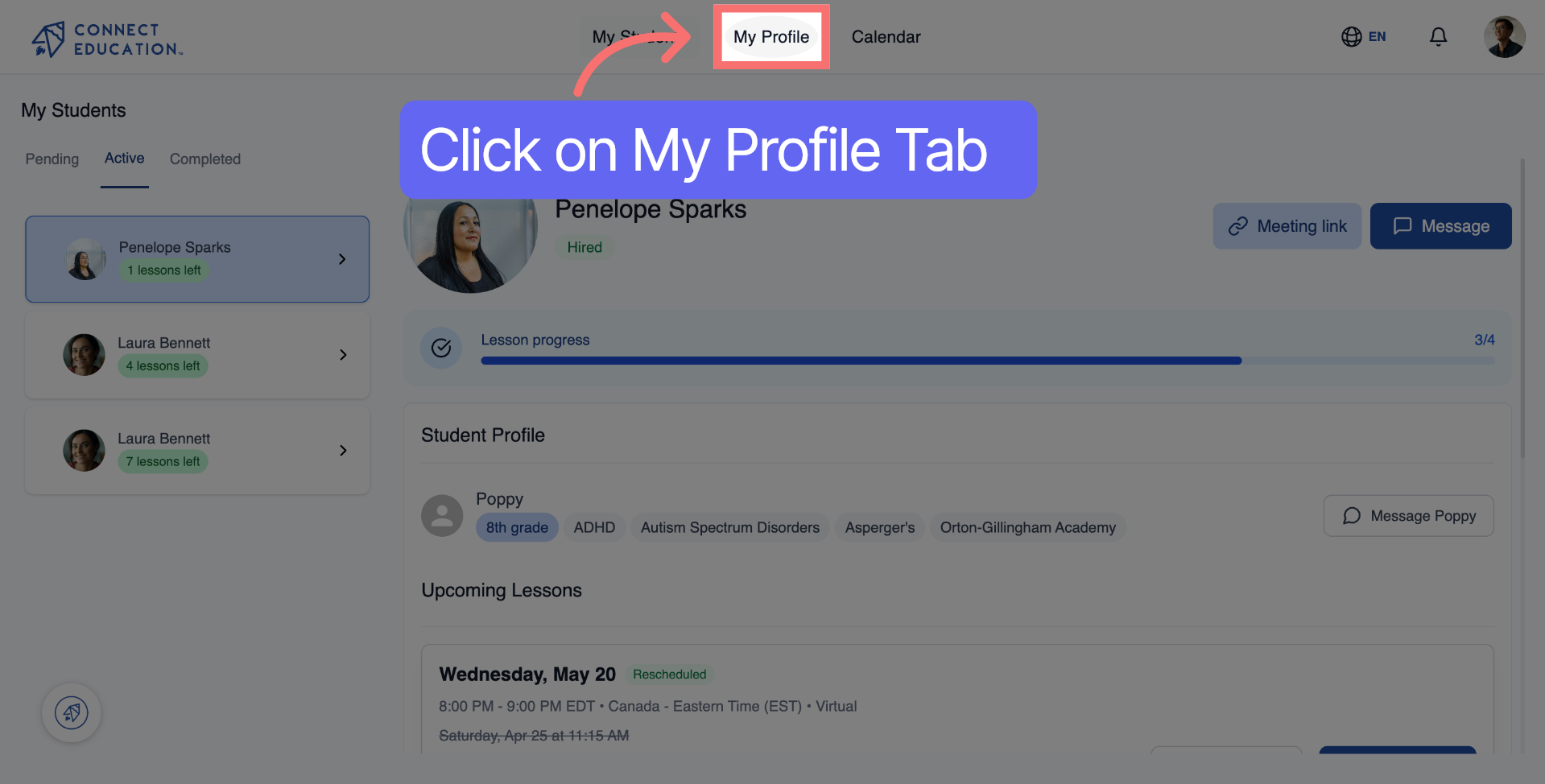 Access Your Profile Page