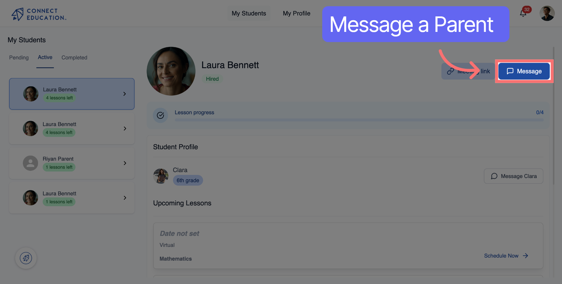 Open Message Section