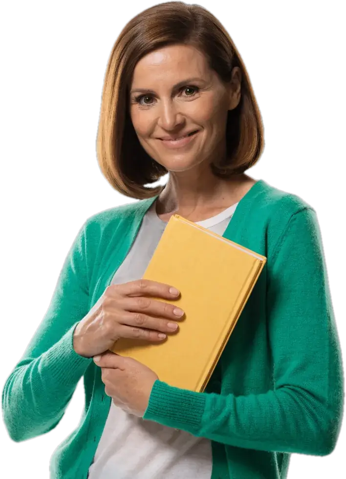 Parent smiling at a tutor match on her phone
